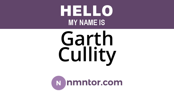 Garth Cullity
