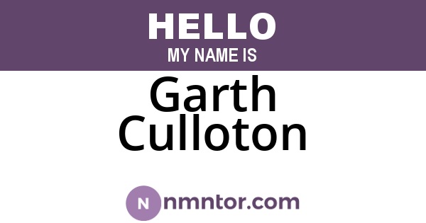 Garth Culloton