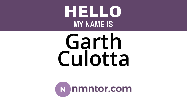 Garth Culotta