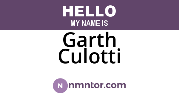 Garth Culotti