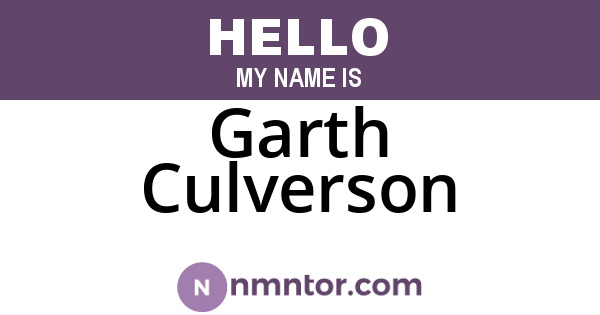 Garth Culverson