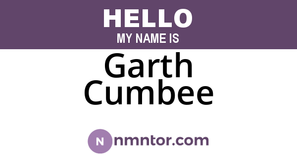 Garth Cumbee