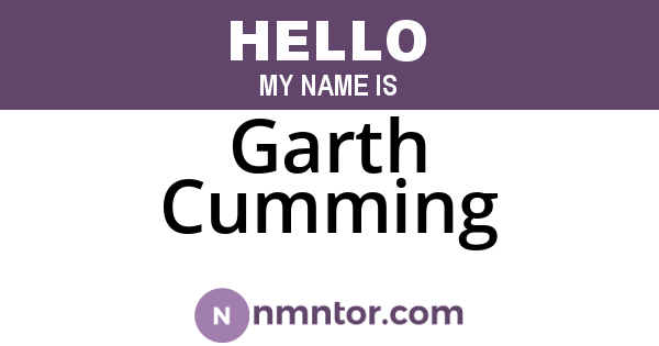 Garth Cumming