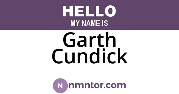 Garth Cundick