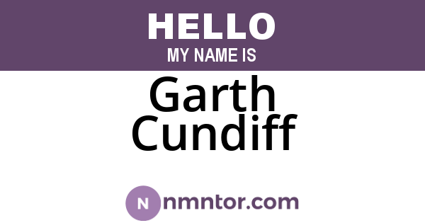 Garth Cundiff