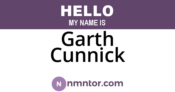 Garth Cunnick
