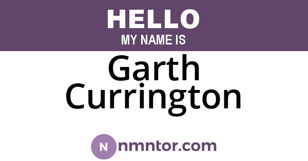 Garth Currington
