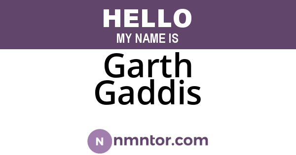 Garth Gaddis