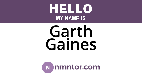 Garth Gaines