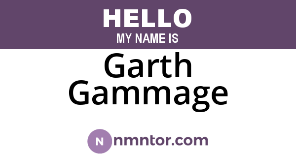 Garth Gammage