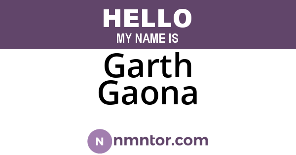 Garth Gaona