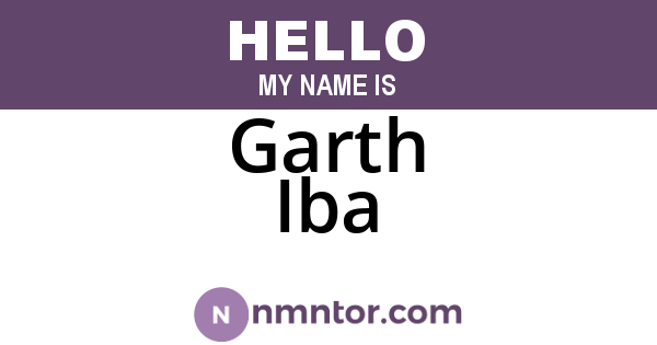 Garth Iba