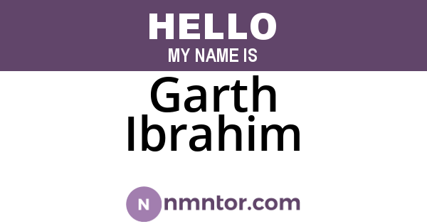 Garth Ibrahim