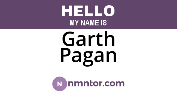 Garth Pagan