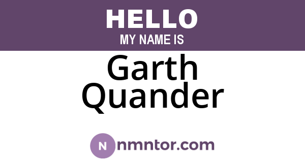 Garth Quander