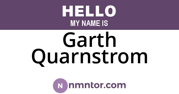 Garth Quarnstrom