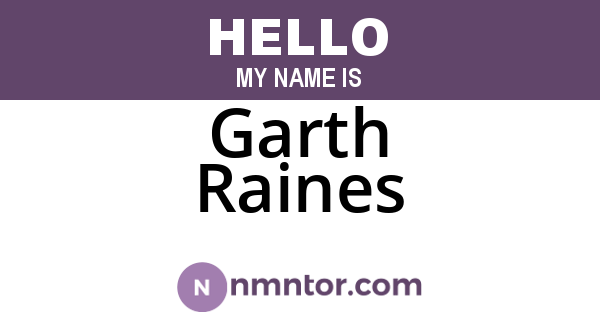 Garth Raines