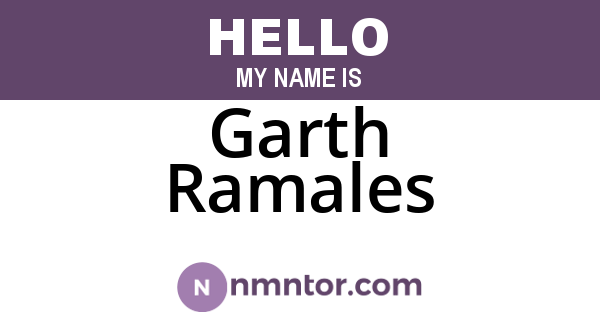 Garth Ramales
