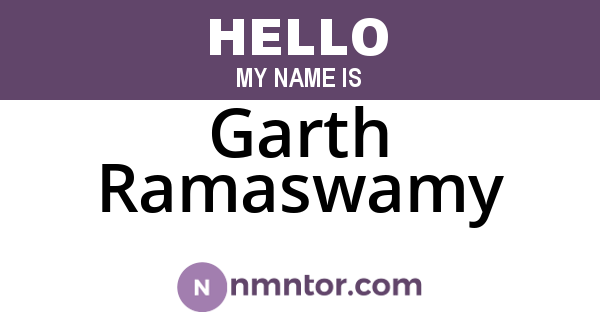 Garth Ramaswamy