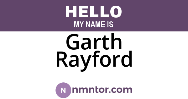 Garth Rayford