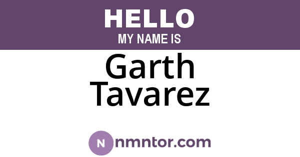 Garth Tavarez