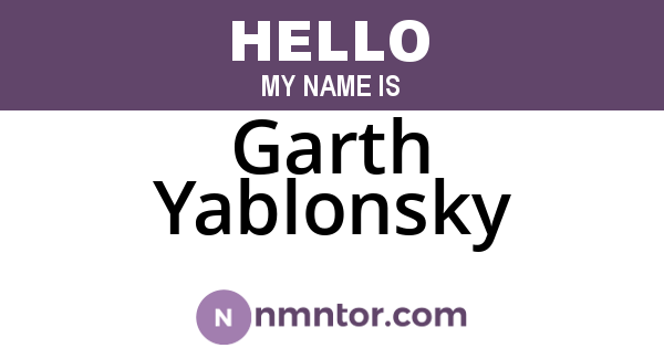 Garth Yablonsky