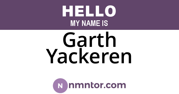 Garth Yackeren