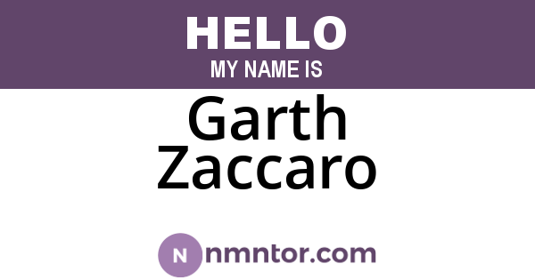 Garth Zaccaro