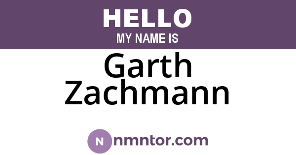 Garth Zachmann