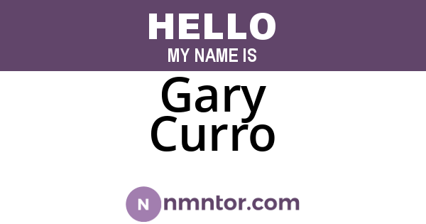 Gary Curro