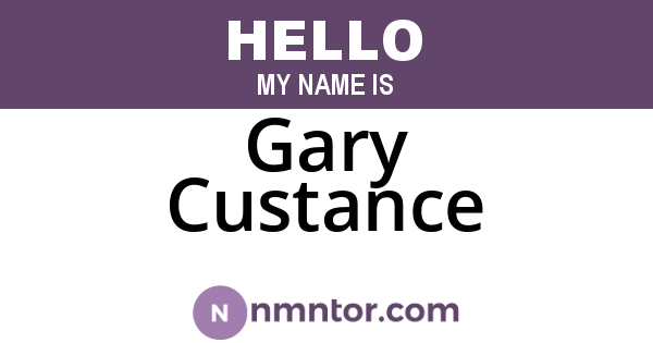 Gary Custance