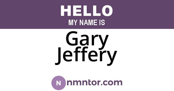 Gary Jeffery