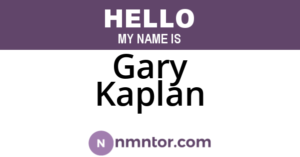 Gary Kaplan