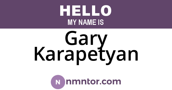 Gary Karapetyan