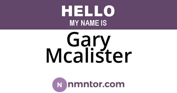 Gary Mcalister