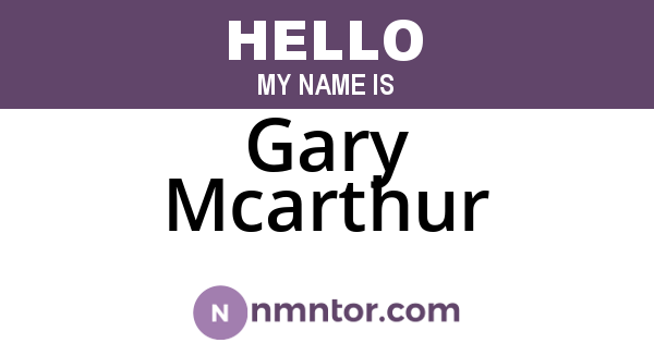 Gary Mcarthur