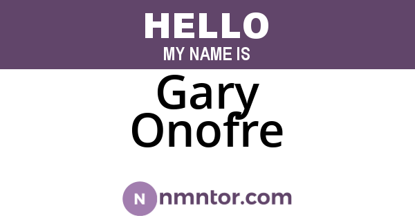 Gary Onofre