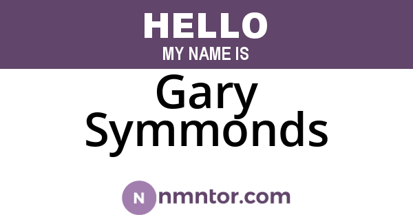 Gary Symmonds