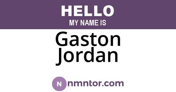 Gaston Jordan