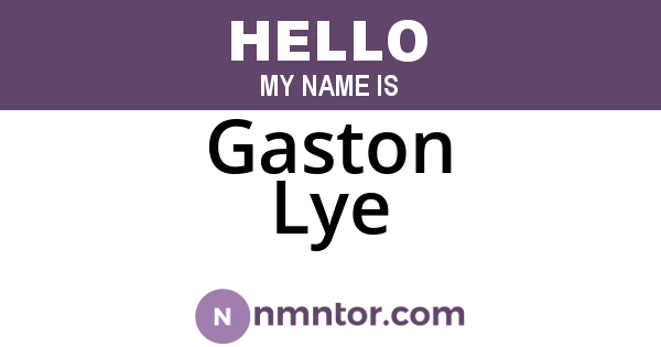 Gaston Lye