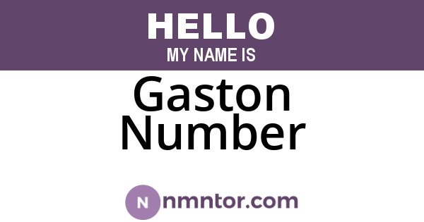 Gaston Number