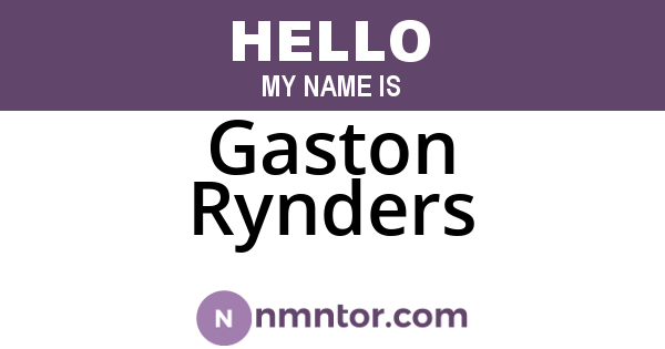 Gaston Rynders