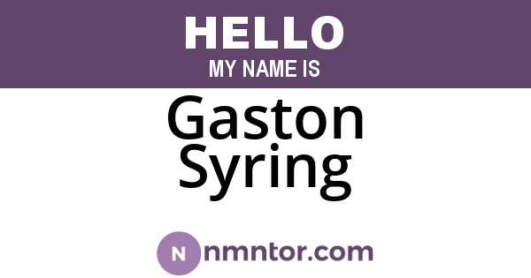 Gaston Syring
