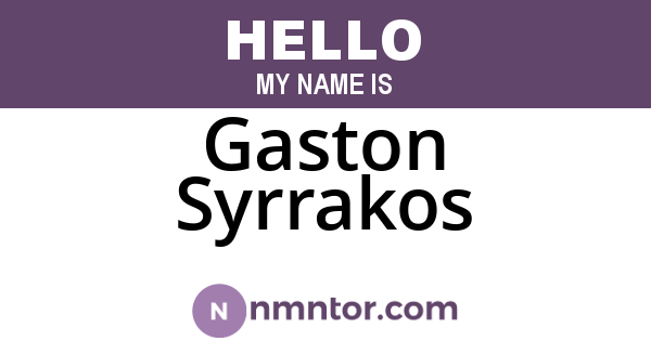 Gaston Syrrakos