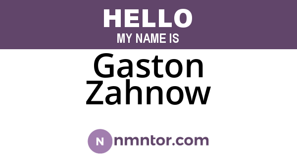 Gaston Zahnow