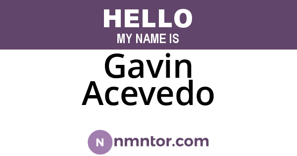 Gavin Acevedo