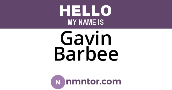 Gavin Barbee