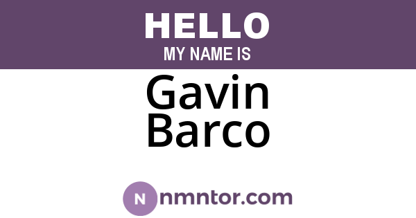 Gavin Barco