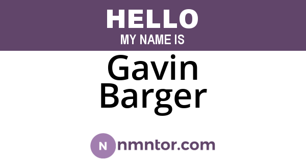 Gavin Barger