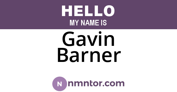 Gavin Barner